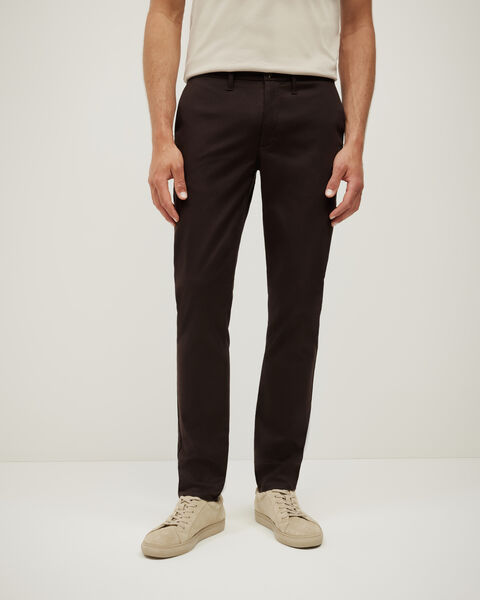 Ultra Slim Cotton-Tencel Chino, Chocolate, hi-res